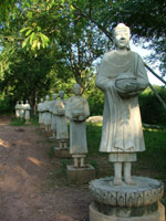 Statues of monks, Hsipaw, Myanmar