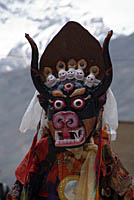 Dancing Monk in Mask at Ki Festival, Himachel Pradesh, India