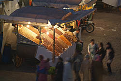 Stall in Jemaa el Fna, Marrakech, Morocco