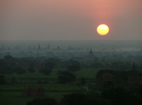 The rising sun, Bagan, Myanmar