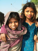 Young girls by the Ganges, Varanasi