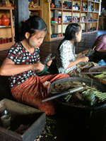 Women rolling cheroots, Lake Inle, Myanmar - formerly Burma