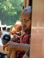 Nubian-looking monk, Myanmar