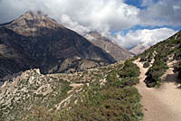 Trekking path en route to Yak Kharka